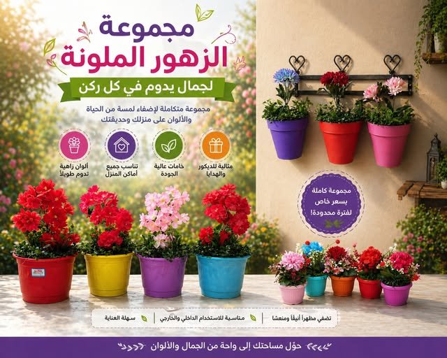 مجموعة الزهور الملونه بسعر 800 جنية