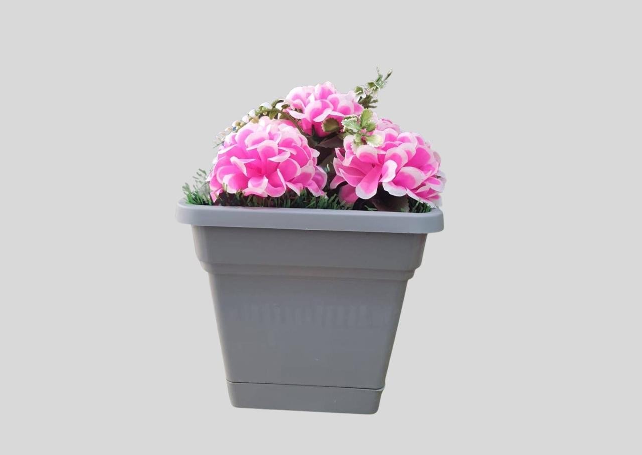 بوت زهور مربع رصاصي