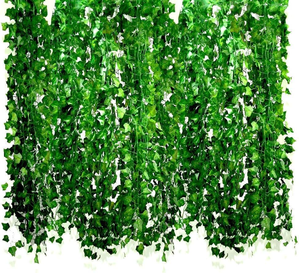 أوراق لبلاب صناعية متسلقة للديكور 25.2 متر (12 قطعة) – نباتات متسلقة معلقة خضراء متعددة الألوان – ستارة لبلاب صناعي لتزيين الجدران، حفلات الزفاف، أعياد الميلاد، ديكور المنزل،... - صورة 4