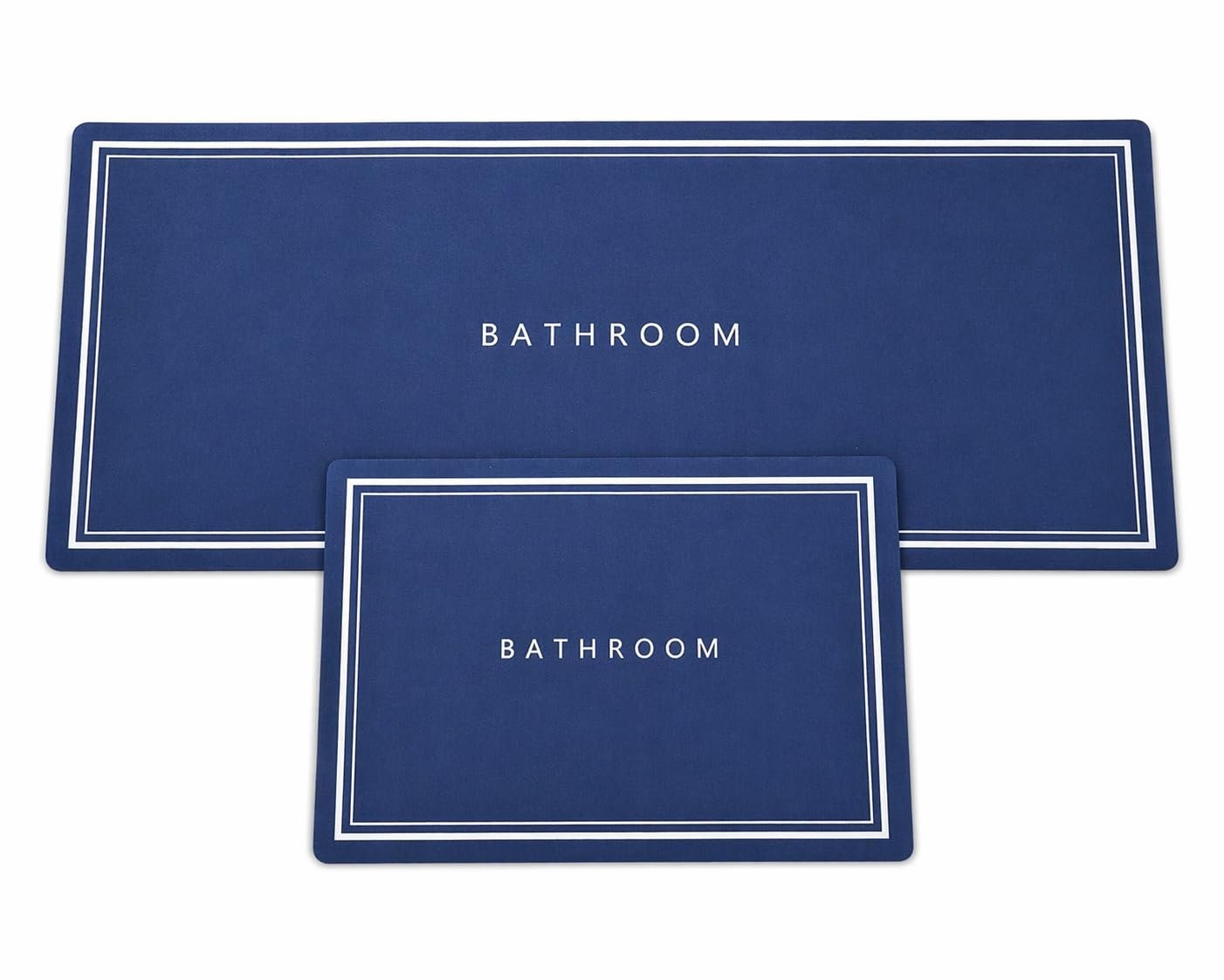 Non-Slip Kitchen & Bathroom Floor Mats Set, Waterproof Anti-Fatigue Rugs for Home Entrance, Bedroom & Sink Area, Soft Washable Mats, 2 Pieces – 120x40 cm and 60x40 cm (Dark Blue) - صورة 5