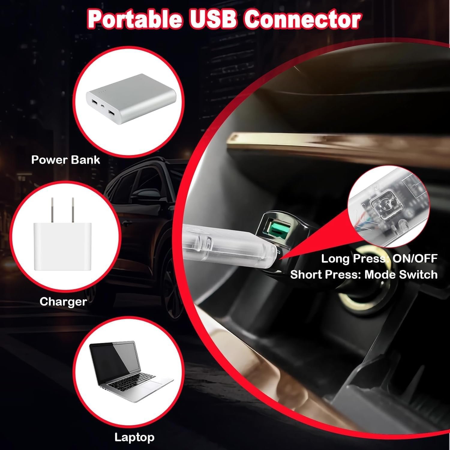 إضاءة LED للسيارة على شكل عيون شرسة مضيئة للزجاج الخلفي تعمل بمنفذ USB، لوحة إضاءة ديكورية للسيارات متعددة الأوضاع مع زر تحكم للتشغيل وتغيير الإضاءة، مناسبة لجميع السيارات وسهلة... - صورة 10