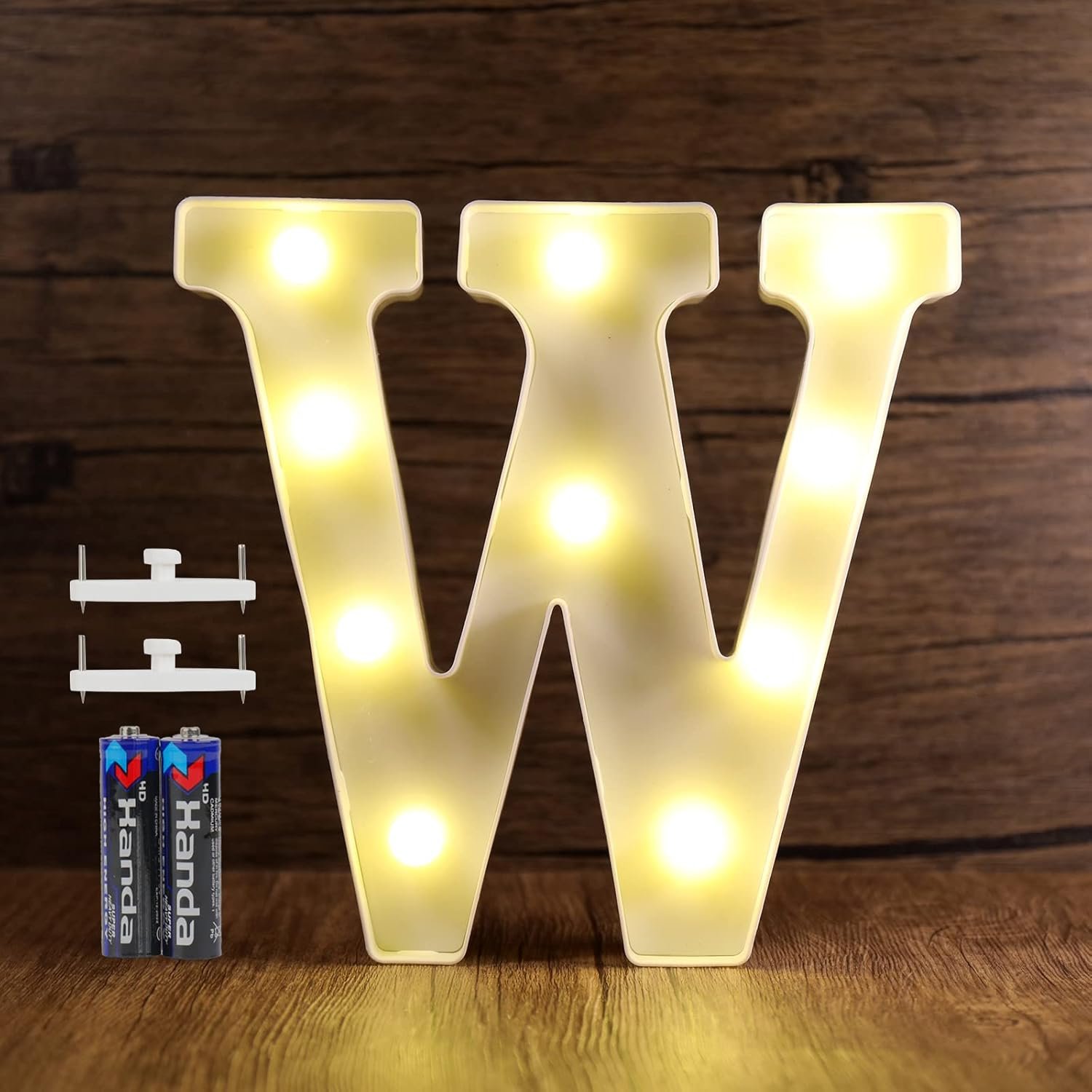 مصباح LED بتصميم حروف ابجدية من سموتو اضاءة ليلي مضيء لتزيين اعياد الميلاد والكريسماس وحفلات الزفاف وعيد الحب مع بطاريتين ايه وخطافين لا يترك اثرا ذهبي - صورة 8