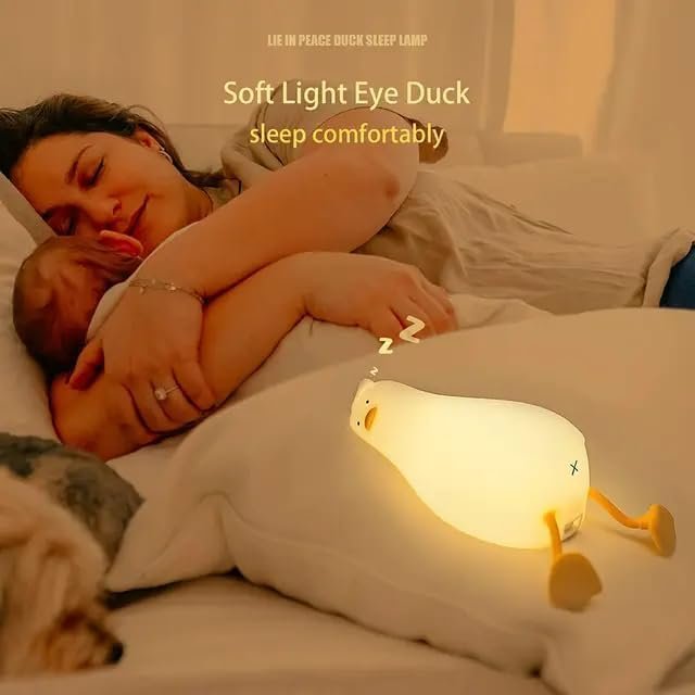 مصباح ليلي LED بتصميم بطة لطيفة، إضاءة ناعمة دافئة، مصباح زينة للأطفال وغرف النوم - صورة 6