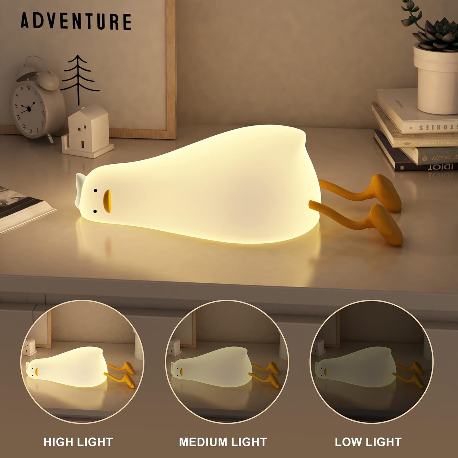 مصباح ليلي LED بتصميم بطة لطيفة، إضاءة ناعمة دافئة، مصباح زينة للأطفال وغرف النوم - صورة 11
