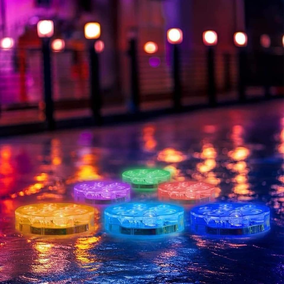 مصباح LED مقاوم للماء من تريبوب، متغير لون الفضاء اللوني ار جي بي ويعمل بالبطاريات مع جهاز تحكم عن بعد (2 قطع)، متعدد الألوان - صورة 6