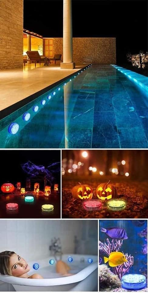 مصباح LED مقاوم للماء من تريبوب، متغير لون الفضاء اللوني ار جي بي ويعمل بالبطاريات مع جهاز تحكم عن بعد (2 قطع)، متعدد الألوان - صورة 7