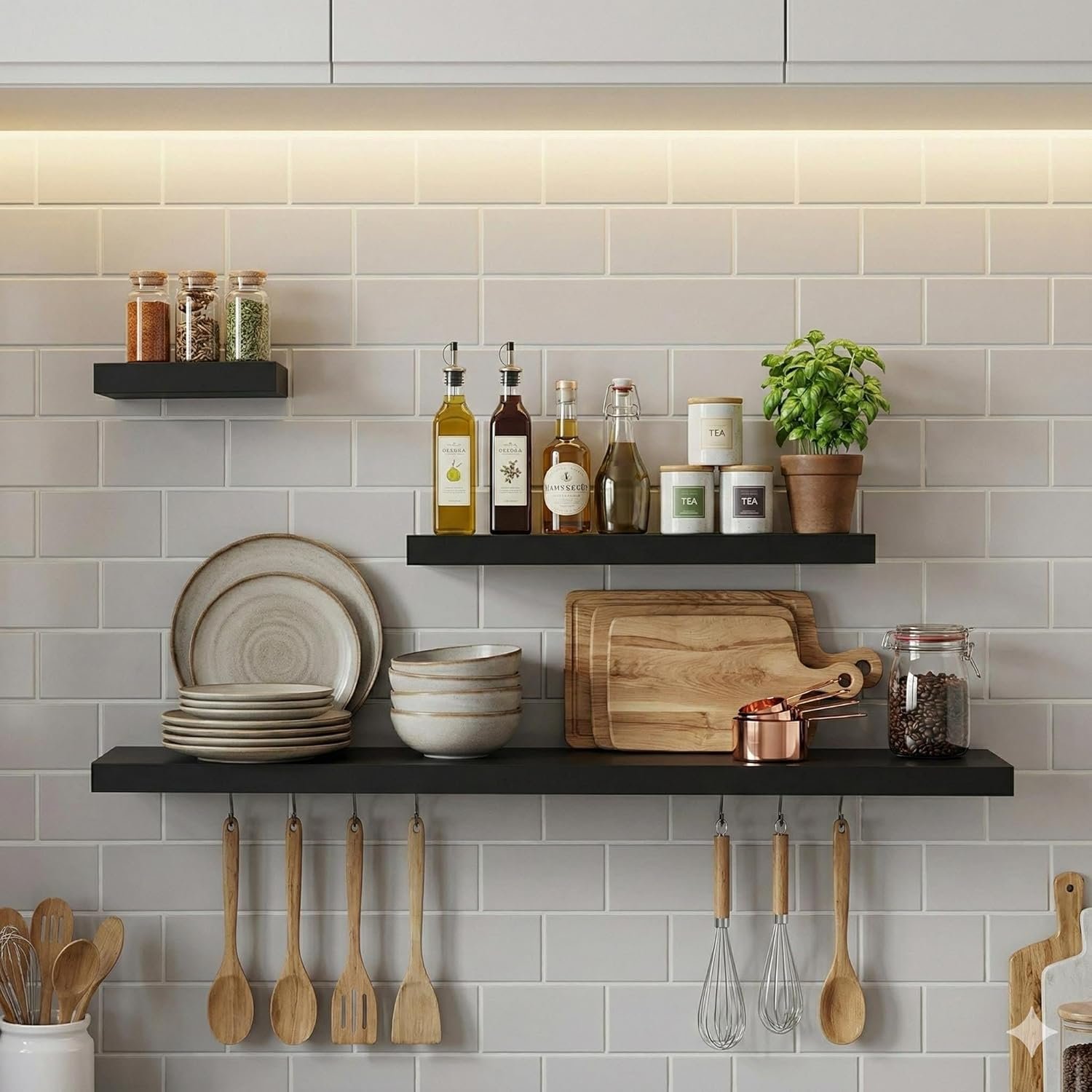 رفوف حائط خشبية MDF، تصميم عصري، مقاومة للماء والخدوش ، 3 قطع ، مقاس 15x20 , 15x40 , 15x60 , مع مستلزمات التثبيت , متعدد الاستخدامات , لغرف النوم والمكتب وغرف الاطفال والمطبخ... - صورة 3