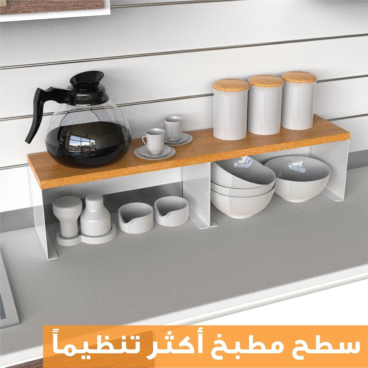 رف اضافي - منظم رف توابل للمطبخ، رف تخزين صغير للمطبخ وغرفة الحمام وغرفة النوم والمكتب (مقاس S) - صورة 2