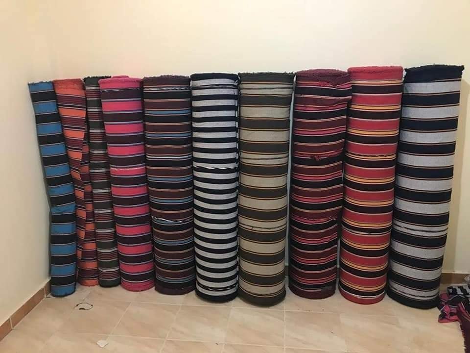 ستارة شرفة خارجية بخطوط عمودية، أزرق وأبيض، قماش مخطط، واقي خصوصية مقاس 1.50× 2.50 - صورة 8