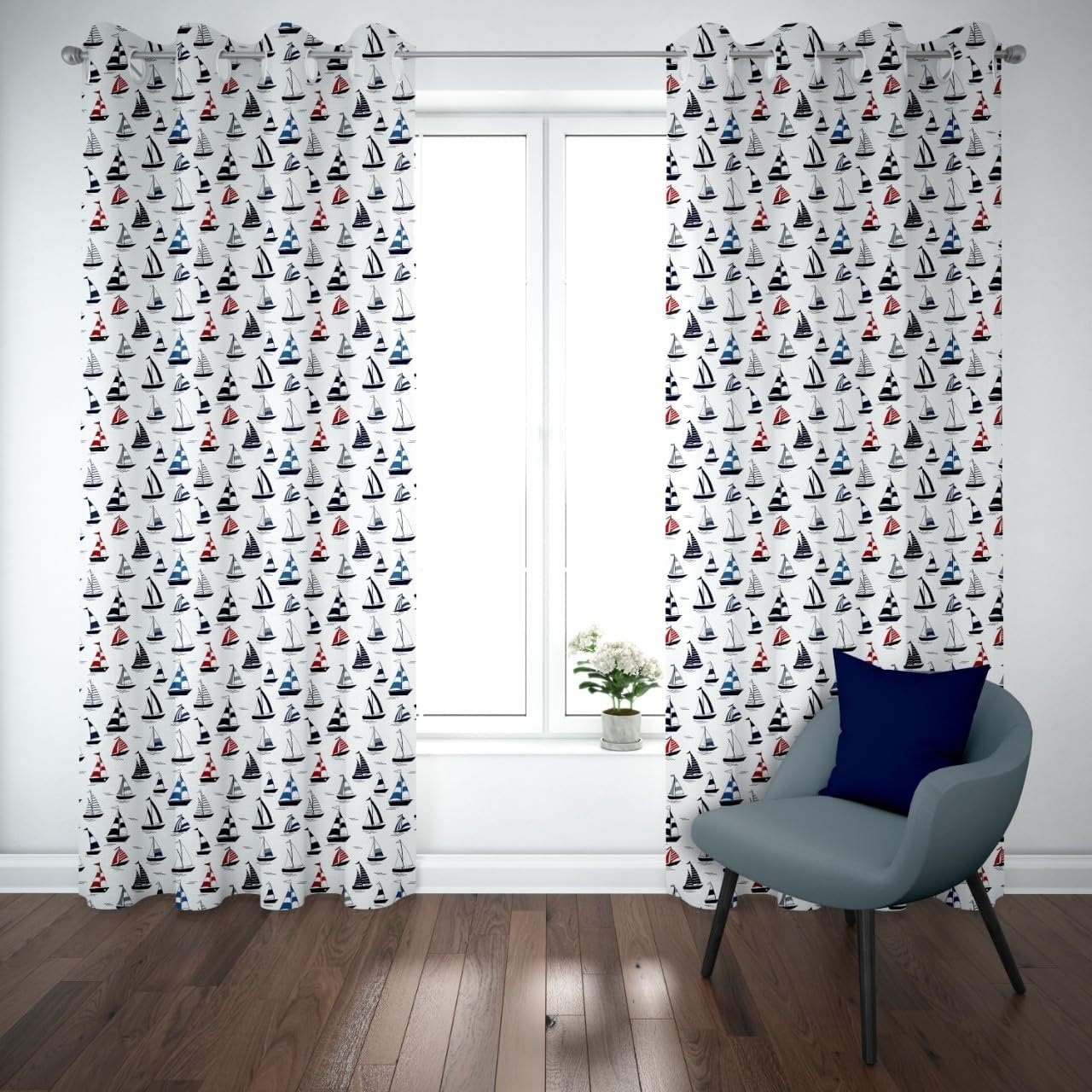ستارة فوال بتصميم قوارب مطبوعة، قطعة واحدة 3 متر × 2.80 متر - صورة 9