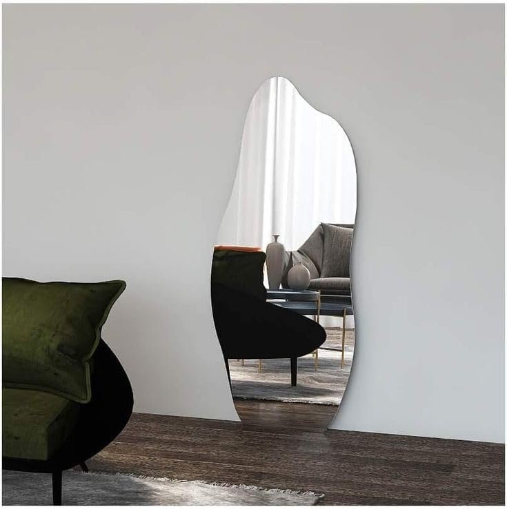 مرايا ديكور تصميم مموج حر - مقاس 60*150سم -مرآة LED ثلاثه الوان أنيقه - لمسة عصرية بإضاءة ساحرة بالتحكم باللمس مرايا طويلة - صورة 9