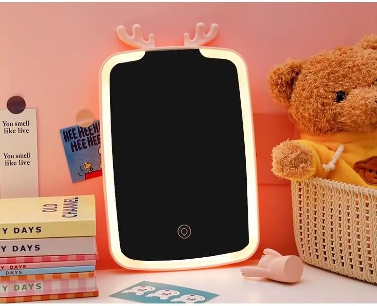 مرآة مكياج مع إضاءة LED وشاشة لمس وسطوع قابل للتعديل، حامل قابل للطي 100 درجة، محمولة للسفر، 25.4 سم - صورة 5