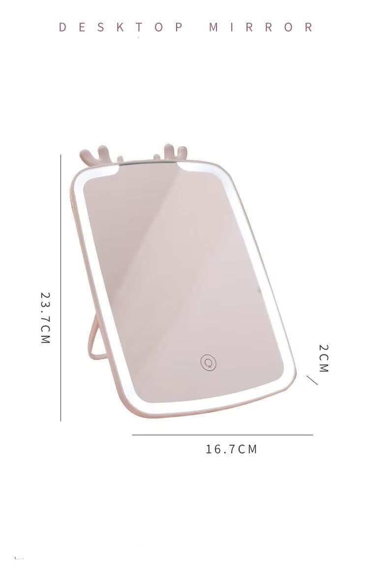 مرآة مكياج مع إضاءة LED وشاشة لمس وسطوع قابل للتعديل، حامل قابل للطي 100 درجة، محمولة للسفر، 25.4 سم - صورة 10