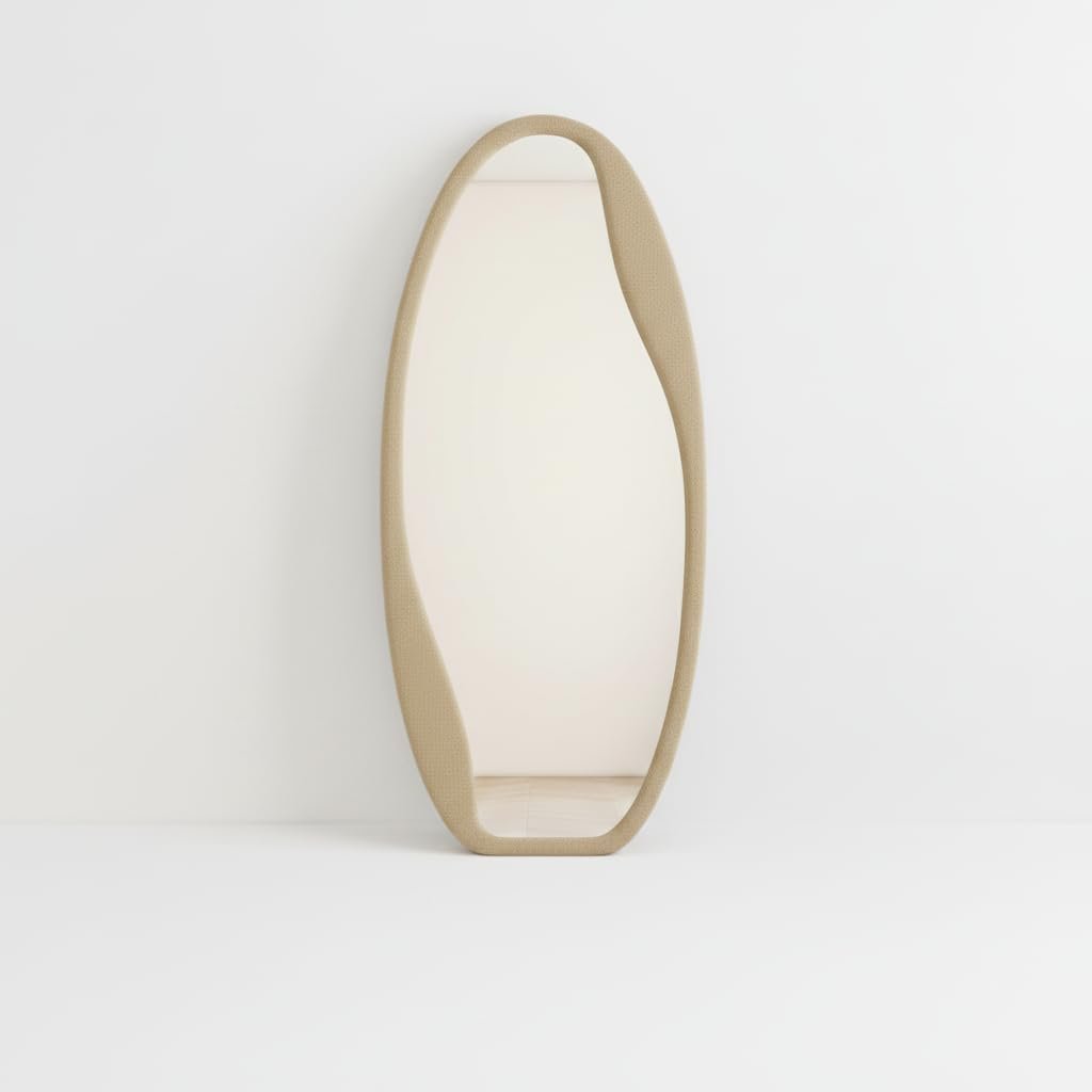 مراية استند ويفي 180×80 سم – إطار خشب MDF مع تنجيد قماش باندا فاخر – مرايا ديكور بطول كامل لغرف النوم وغرف الملابس – من No Comment Furniture (Deep Dark Gray18) - صورة 3