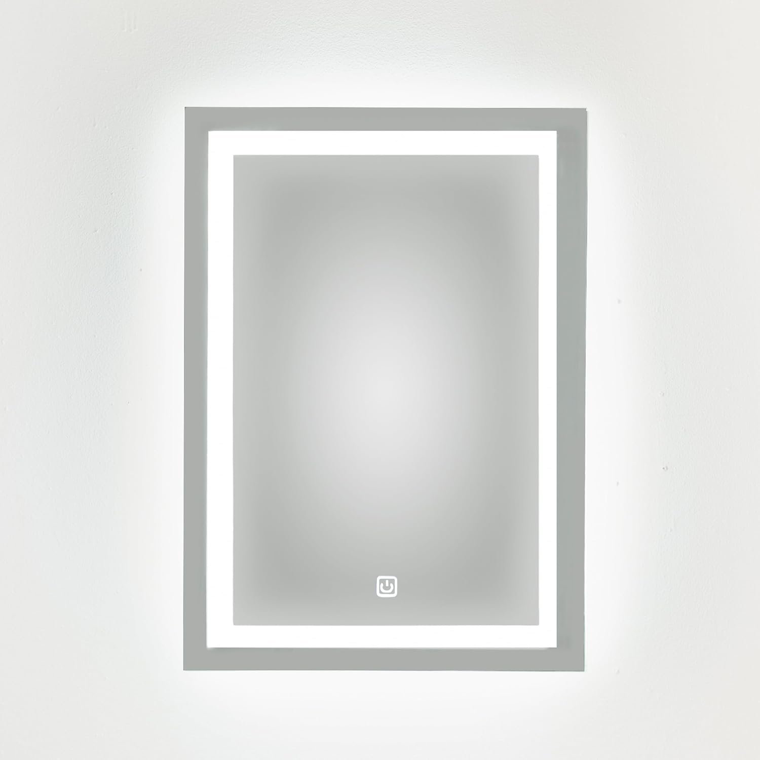 مرآة حمام مستطيلة مع إضاءة ليد دافئة، 50 × 70 سم - صورة 2