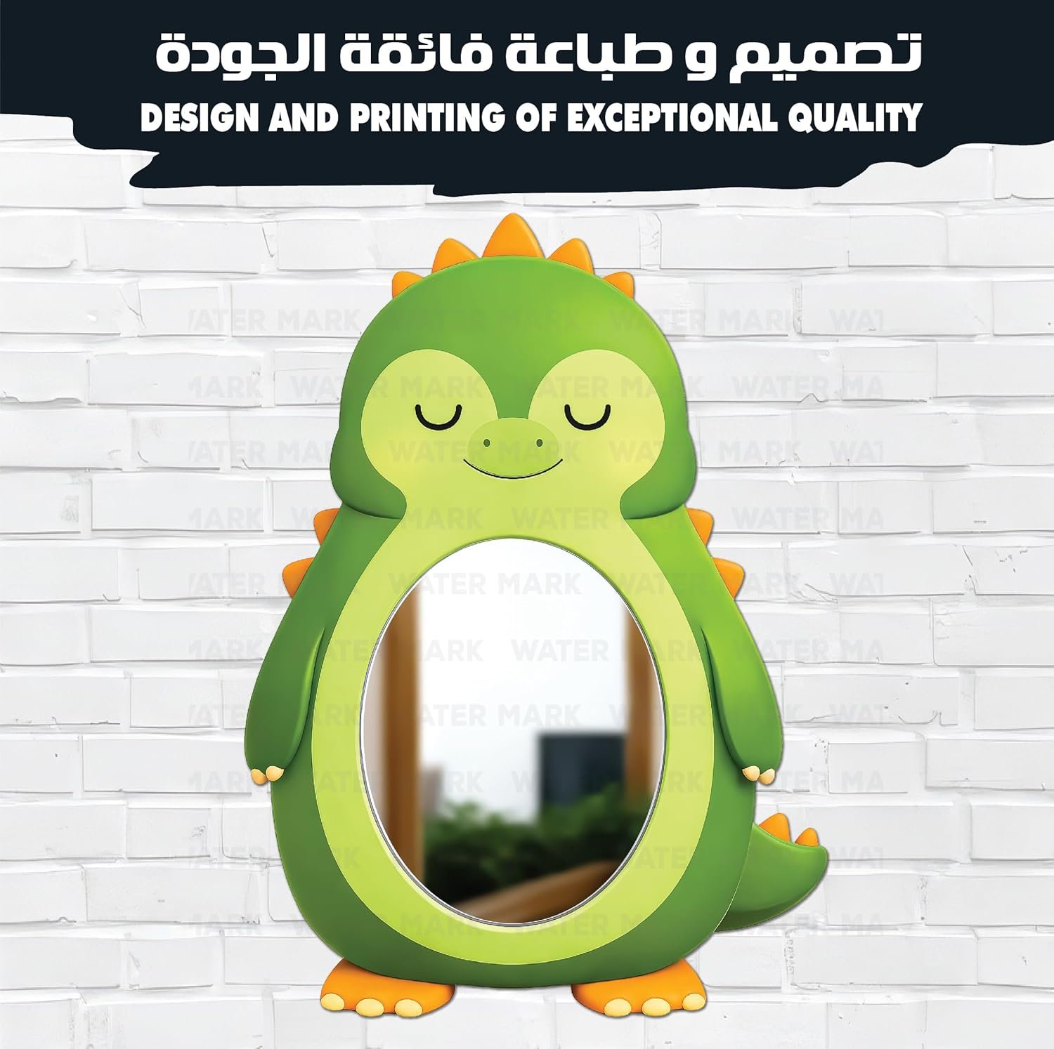 مرآة حائط للأطفال مصنوعة من خشب عالي الجودة بتصميم ديناصور للبنات لمسة ديكور عصرية، آمنة تمامًا للصغار وغير قابلة للكسر، خفيفة الوزن وسهلة التركيب لتضفي أناقة على غرفة الطفل - صورة 3