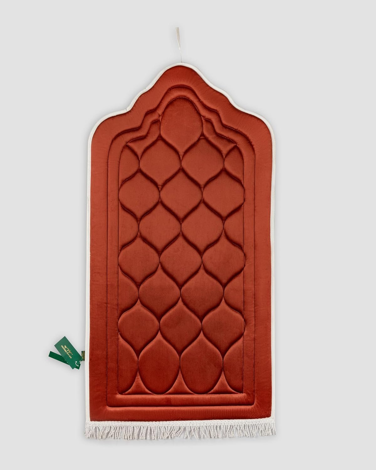 مقام إبراهيم سجادة صلاة فاخرة مبطنة لراحة الركبتين، قماش قطيفة ناعم بتصميم عثماني أنيق، مقاس كبير 120×70 سم (سفنج 1.5 سم)، ألوان ملكية (نحاسي) - صورة 2