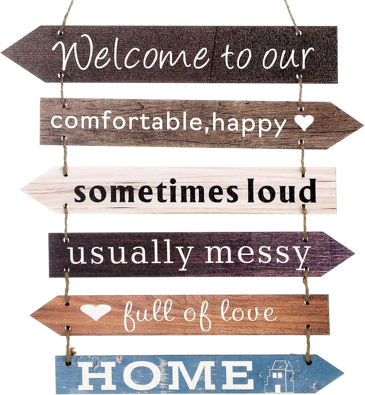 لافتة خشبية معلقة بعبارة “Welcome to Our Home” لديكور الحائط والباب الأمامي من جيتيك، ديكور للمنزل بتصميم كلاسيكي بنمط ريفي ممتع للعائلة