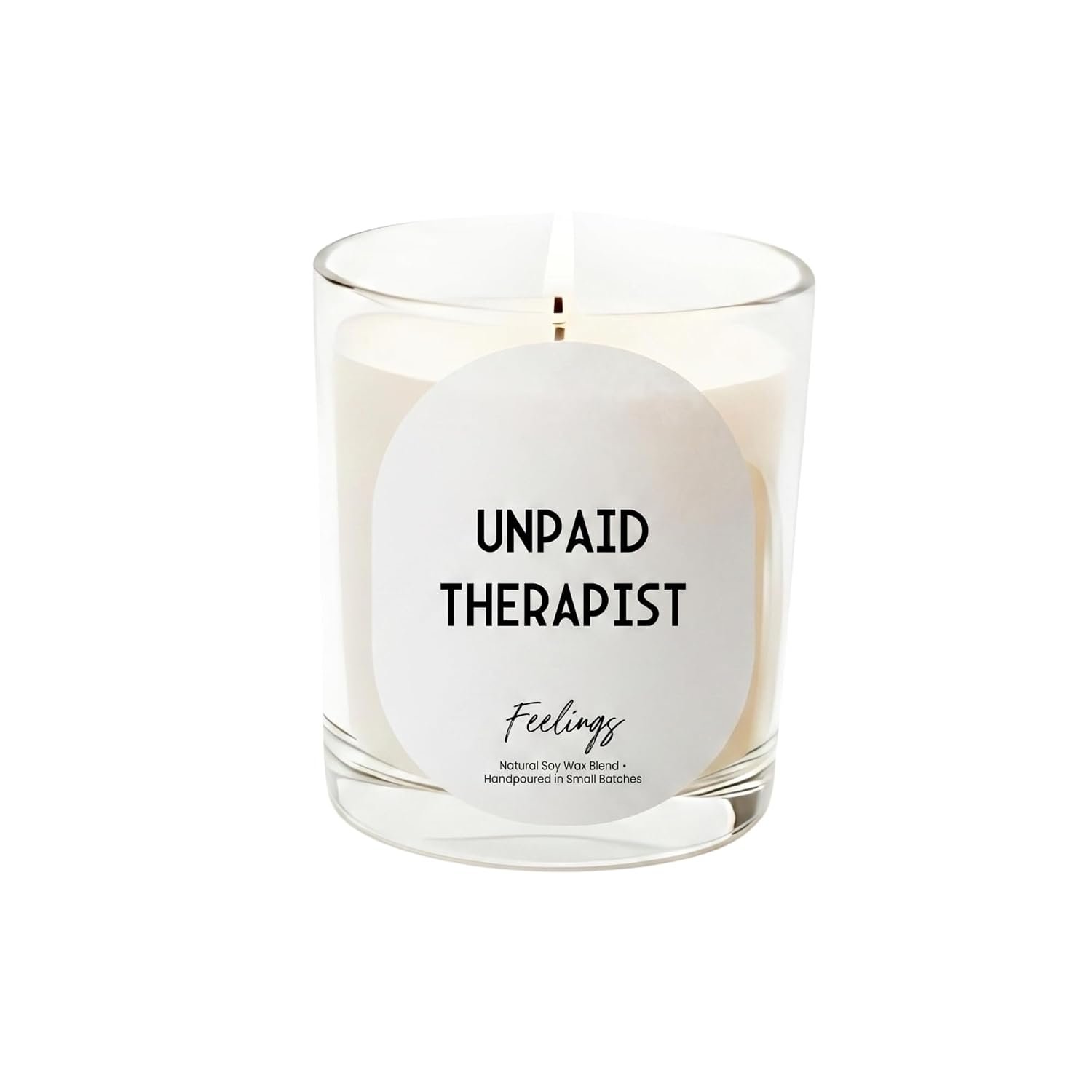 شمعة معطرة "Unpaid Therapist" من فيلينغز | مزيج شمع ممتاز | اللوز والفانيليا | ديكور جمالي للغرفة | هدية مضحكة ذات صلة - صورة 5
