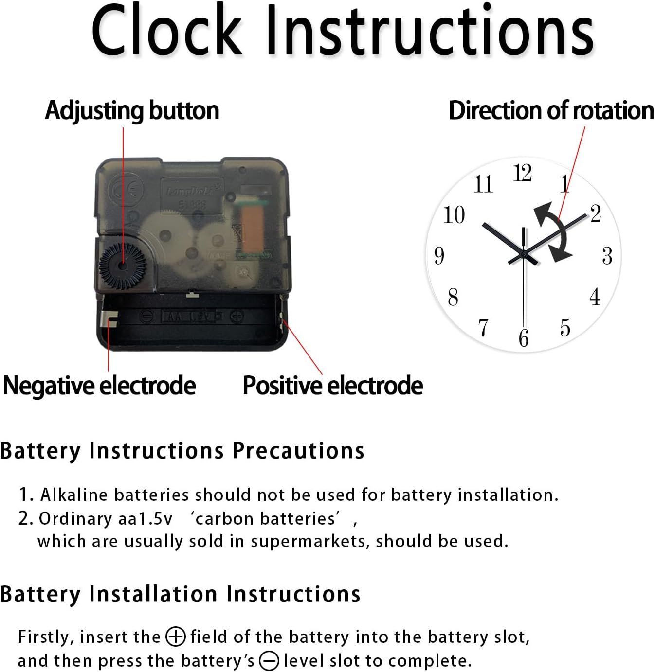 XNM Small Wall Clocks Battery Operated 12 Inch Flower Silent Wall Clock for Bedroom Rustic Clocks for Walls(No Solid Wood, It is with MDF Material) - صورة 6