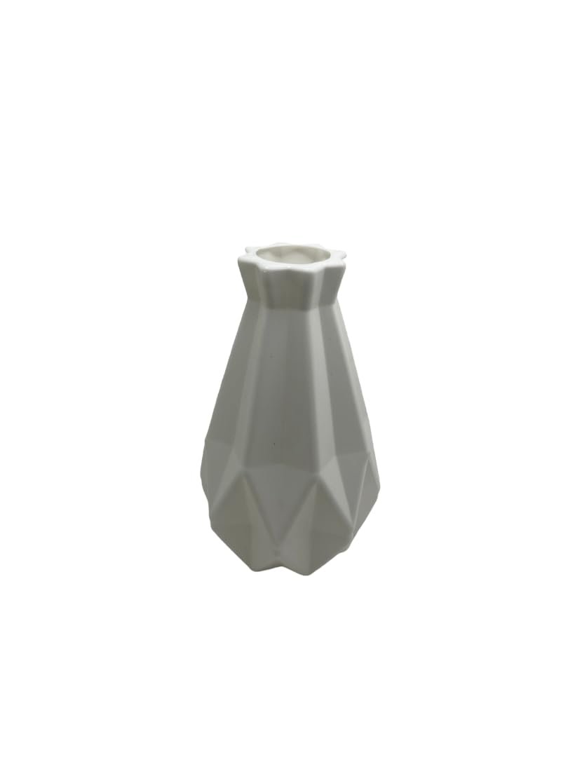 Winner Plast Vase, Kashmire, Origami Style,1358 White