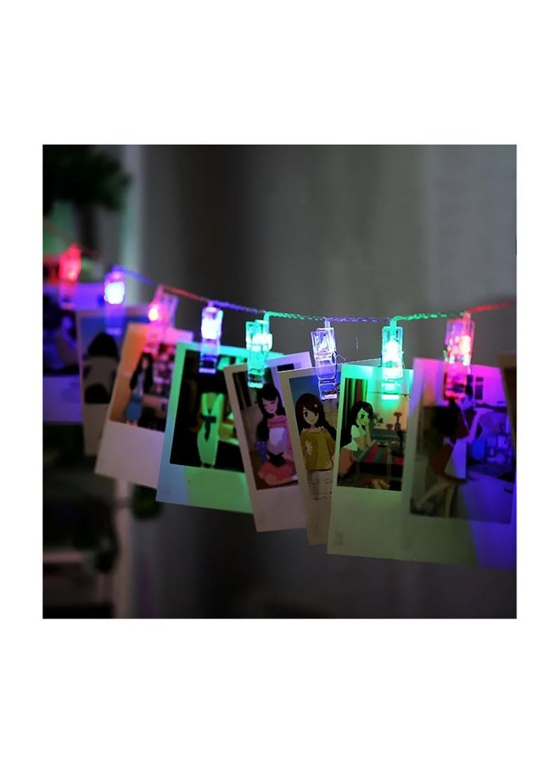 LED Photo Clips Perfect for Hanging Photos Cards Artwork Wedding Party Home Décor with Multiple Color Options (1 Branch)