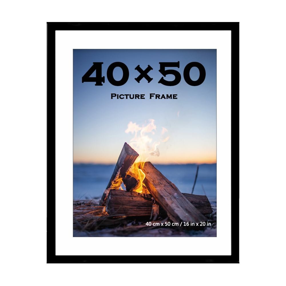 إطار صور مع حوامل قابل للتثبيت على الحائط من سكولار تري، أسود، مقاس 40 × 50 سم