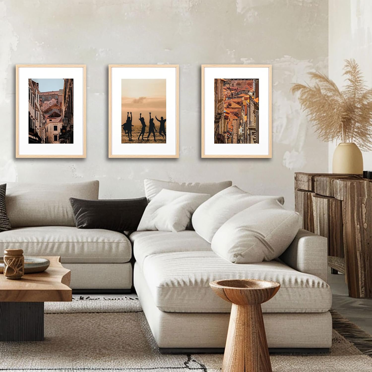 اطار صور 30 × 40 من سكولار تري، 3 عبوات من خشب البلوط، اطار صورة 12 × 16، اطارات صور خشبية مع حامل ايه 4، مع تعليق على الحائط - صورة 2