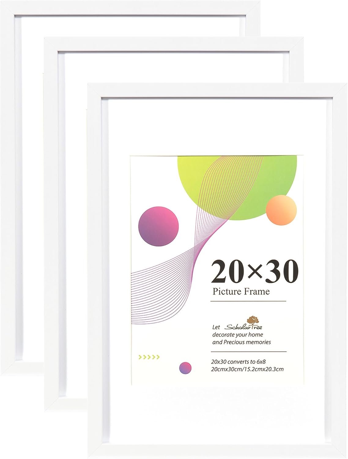 اطار صور 30 × 40 من سكولار تري، 3 عبوات من خشب البلوط، اطار صورة 12 × 16، اطارات صور خشبية مع حامل ايه 4، مع تعليق على الحائط - صورة 6