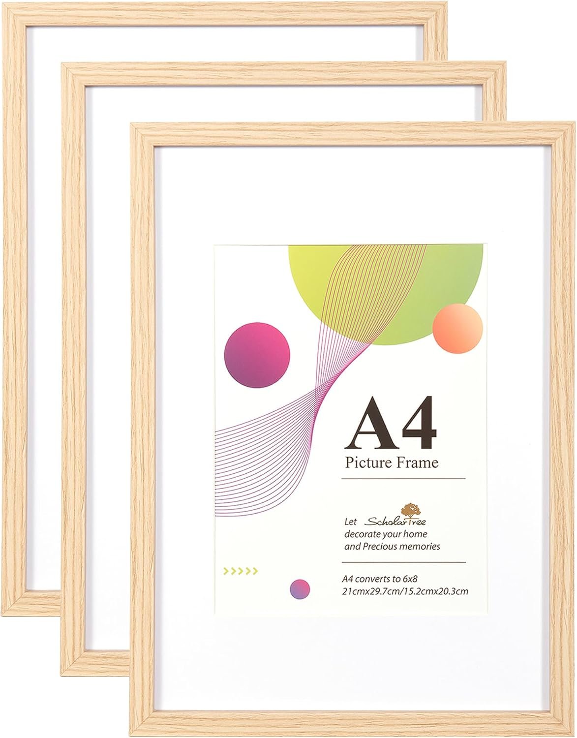 اطار صور 30 × 40 من سكولار تري، 3 عبوات من خشب البلوط، اطار صورة 12 × 16، اطارات صور خشبية مع حامل ايه 4، مع تعليق على الحائط - صورة 10