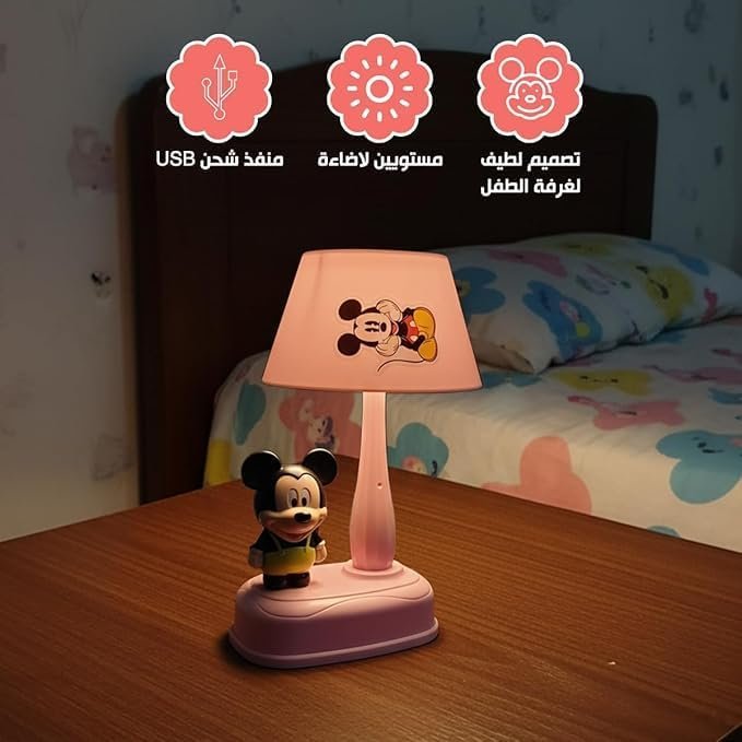أباجورة مكتب بتصميم كرتوني متعددة الزوايا، مصباح ليد قابل للطي والتعديل مع مفتاح طاقة، إضاءة ناعمة للعناية بالعين للقراءة والدراسة وغرفة النوم (وردي)