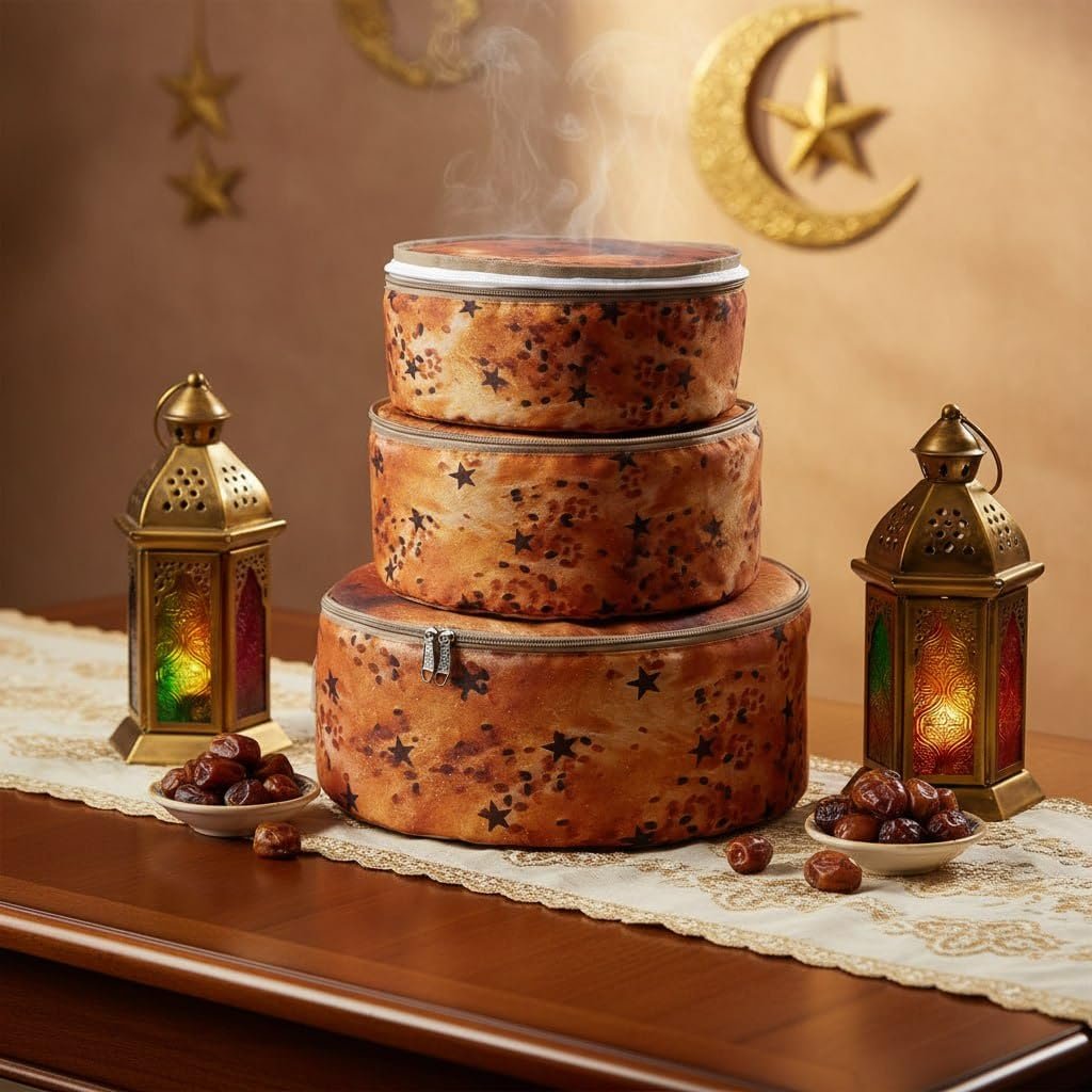 حافظات طعام حرارية، حقيبة حفظ السخونة، منظم طعام رحلات، حافظة صواني إفطار، فويل حراري للقدور، مستلزمات للمطبخ، شنط نقل طعام عزومات، حافظة طعام دائرية، مائدة رمضان. (شكل2 (برتقالي))