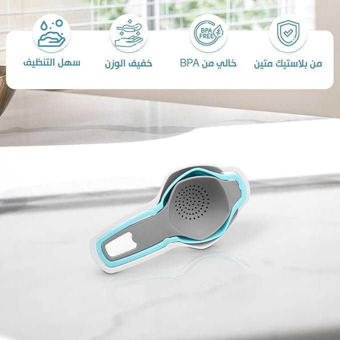 فاصل صفار البيض البلاستيكي، مجموعة من 3 فواصل مع مصفاة وقمع، أدوات مطبخ أساسية لسهولة فصل البيض ومستلزمات الطبخ، ألوان متنوعة (رمادي وأزرق وأبيض)