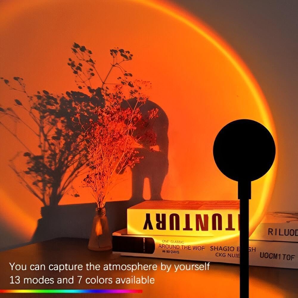 مصباح الغروب الذكي Mini USB - إضاءة الاحترافية - وناسة ديكور مودرن برقبة مرنة 360 درجة - ابجورة ألوان الغروب وقوس قزح - إضاءة ليلية للتصوير والديكور - صورة 6
