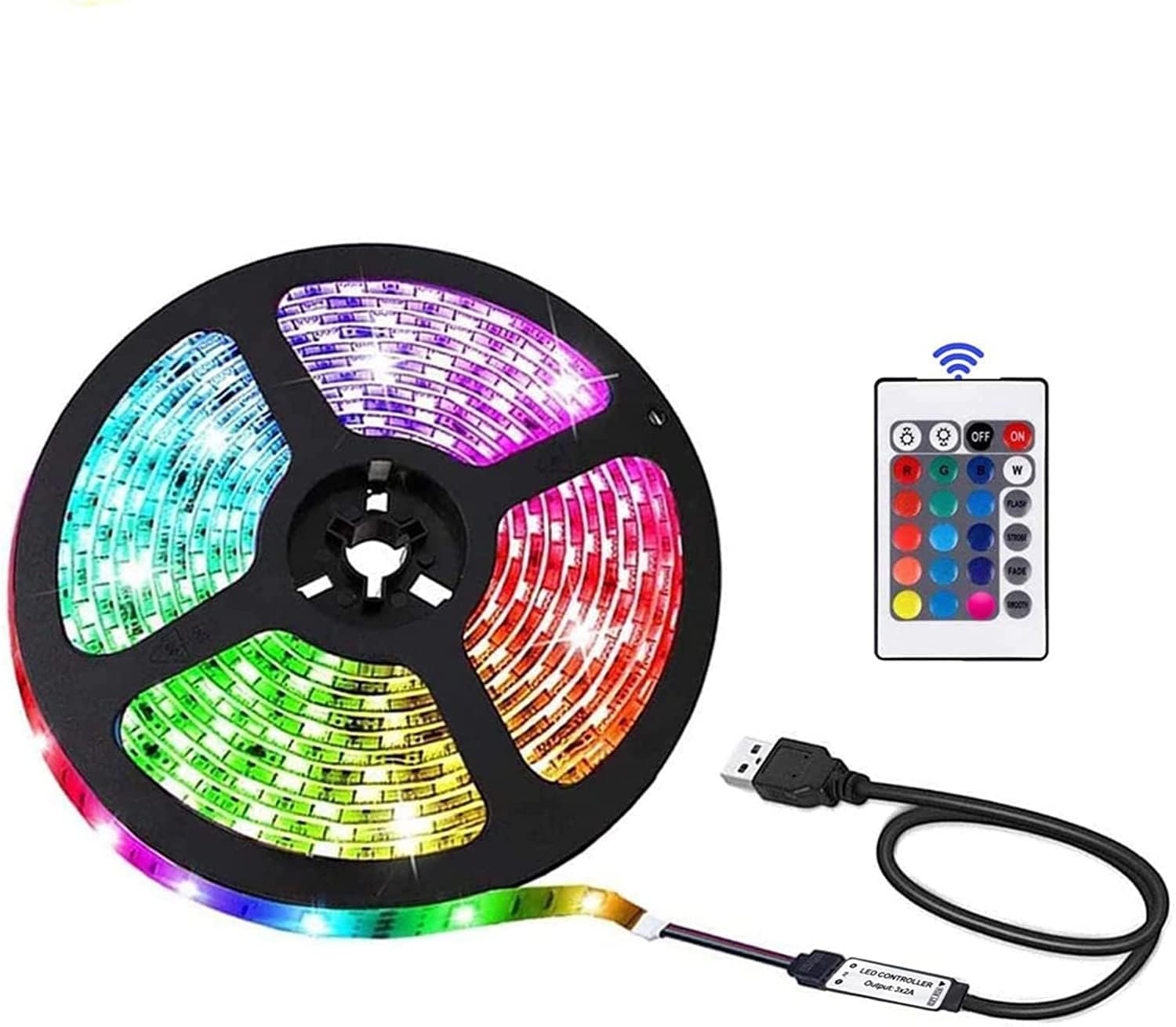 أضواء شريط 2 متر USB RGB LED م LED خلفية للتلفزيون مع جهاز تحكم عن بعد 16 لون متغير RGB 5050 سطوع IP65 مقاوم للماء ديكور خفيف