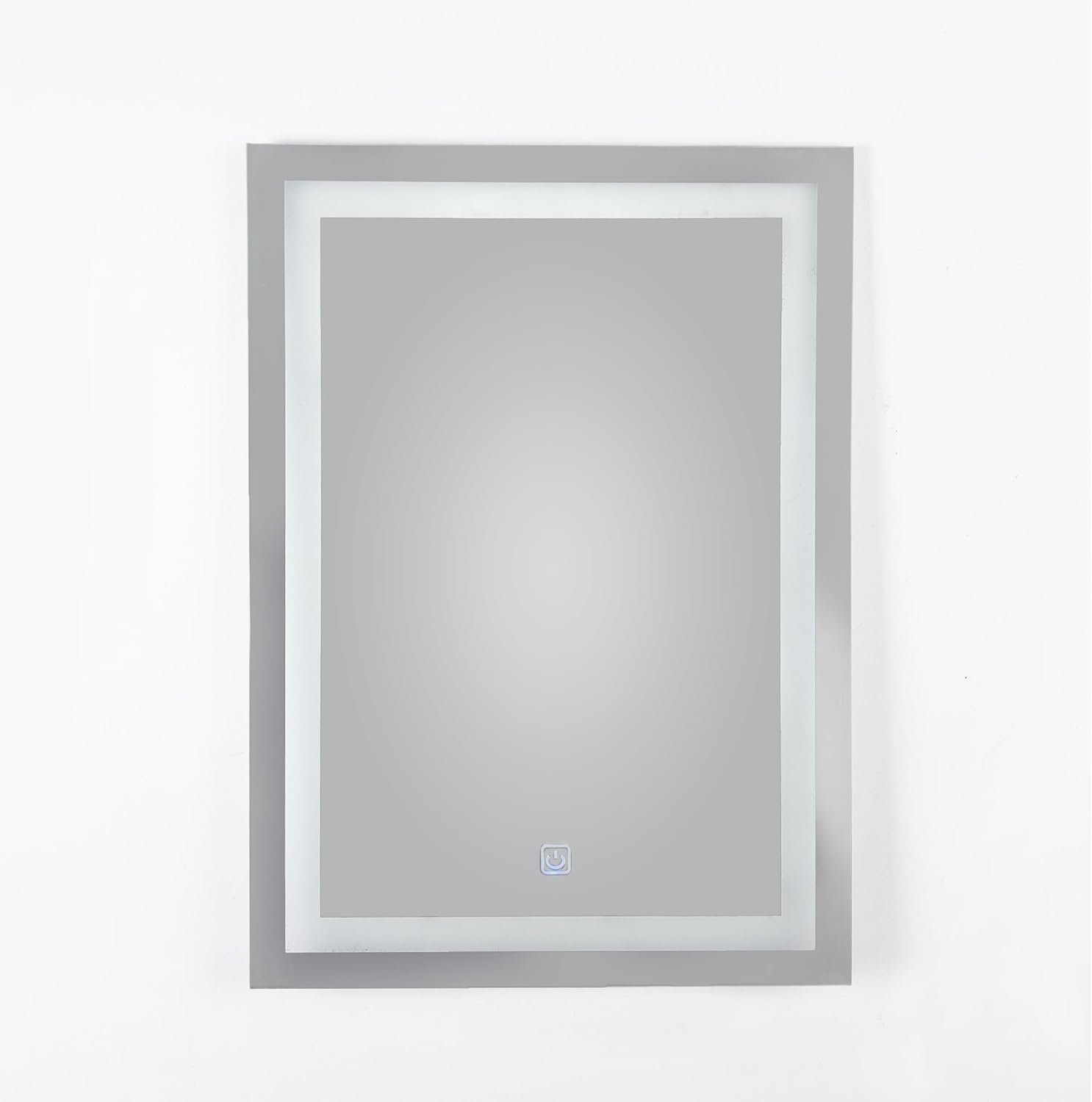 مرآة حمام مستطيلة مع إضاءة ليد ابيض، 50 × 70 سم