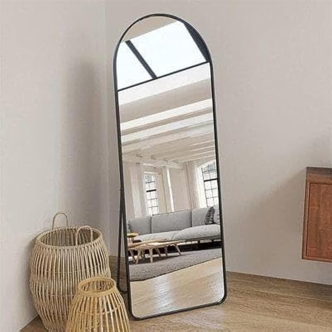 مراة طول كامل قابلة للطي 170×60 سم – اطار عصري، مراة ارضية كاملة الطول للغرفة او المدخل، تصميم عملي وأنيق للمنزل، سهلة التحريك والاستخدام