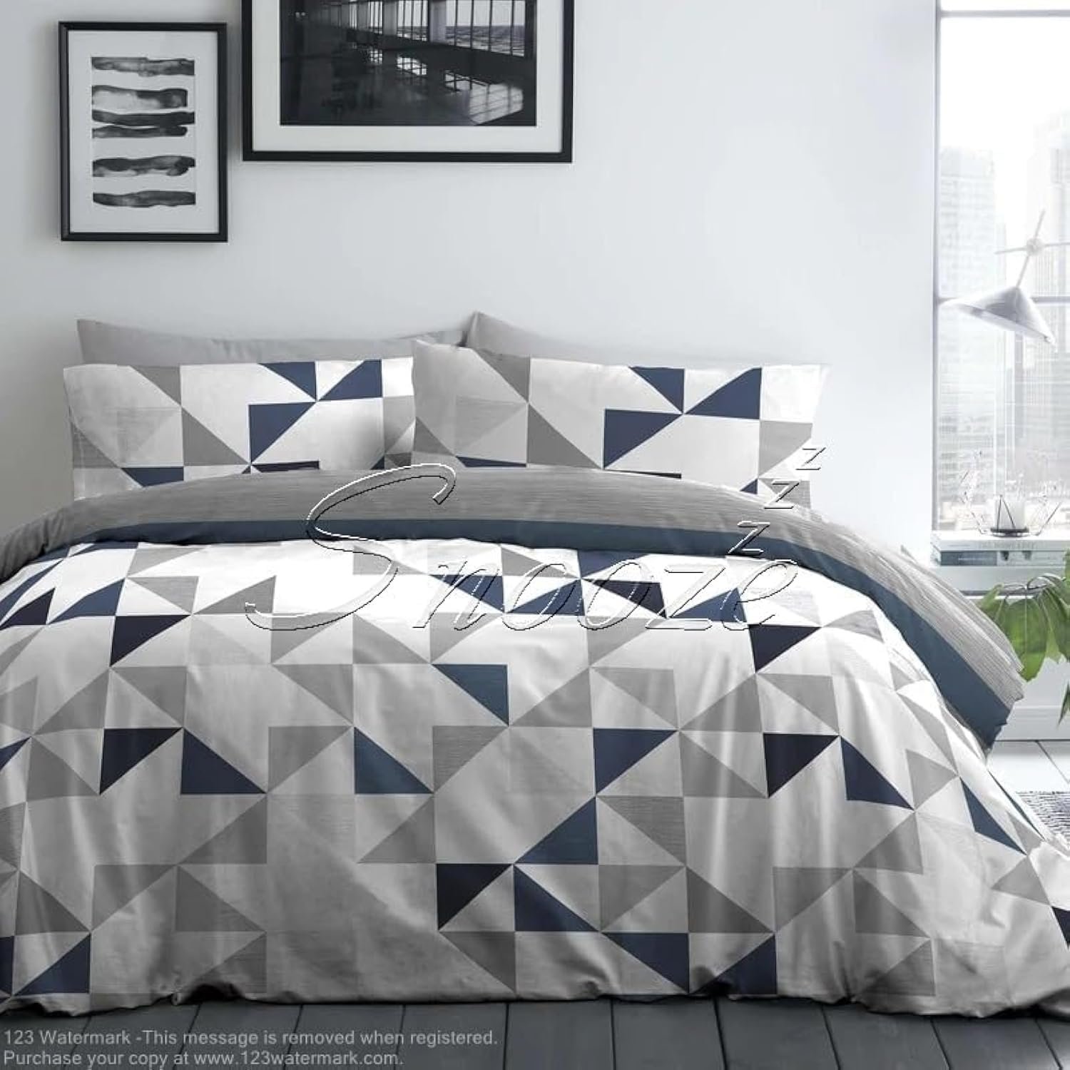طقم ملاءة سرير مسطحة من 3 قطع من سنوز، مقاس 2.20 × 2.40 متر (تصميم اوربت) - صورة 5