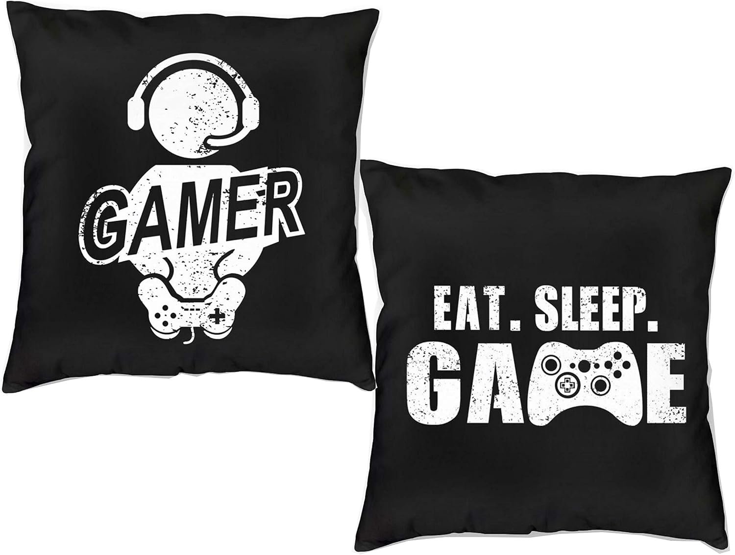 أكياس مخدات من دي زد جلوبال بطبعة «Gamer» مناسبة كهدية للأولاد والبنات ومحبي ألعاب الفيديو، وملائمة لديكور غرفة الألعاب، هدية مميزة في أعياد الميلاد والكريسماس، حجم 45 × 45 سم...