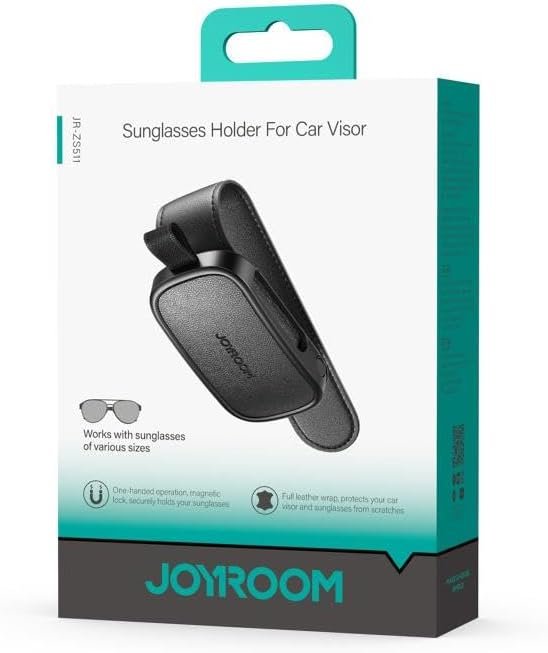 حامل النظارات الشمس، موديل JR-ZS511 لحاجب الشمس للسيارة، تصميم مشبك آمن، تصميم مدمج، هيكل متين، سهل التركيب من جوي رووم، لون أسود - صورة 7