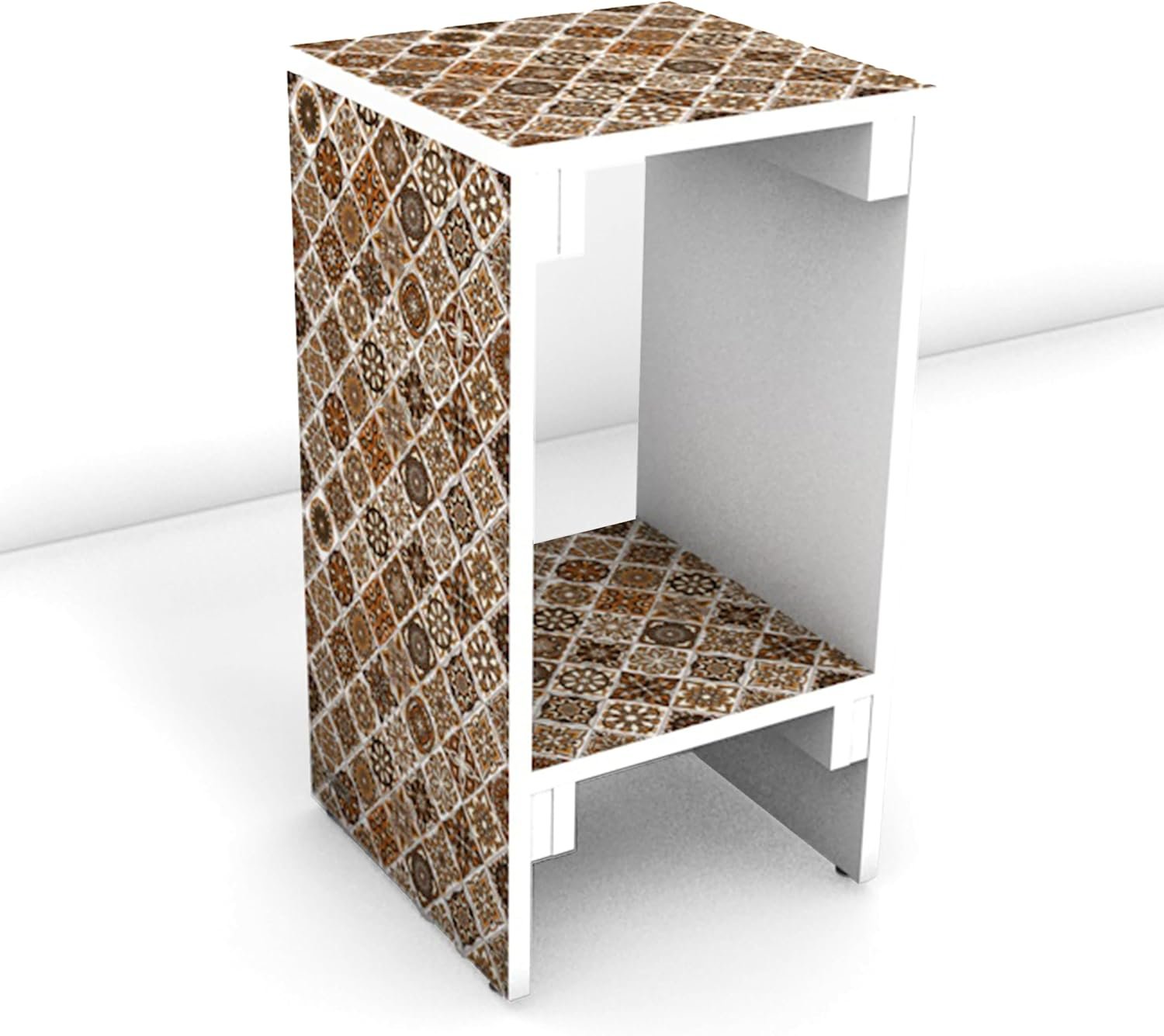 Khayal Gallery ترابيزة جانبية بتصميمات مطبوعة ضد الماء - ركن قهوة عصري سهل التركيب بتعشيق (55×30×30 سم) - Exclusive Side Table & Coffee Corner, Waterproof Printed Design (رخامي... - صورة 10