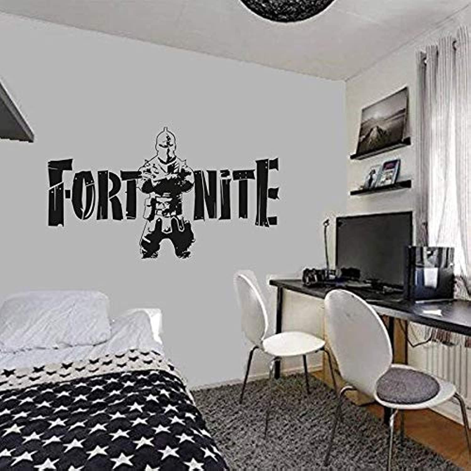 ملصق فورتيس نايت فورت جداري قابل للازالة بتاثير لامع للديكور المنزلي لغرف المعيشة وغرفة النوم وخلفية التلفزيون - اسود عدد 1