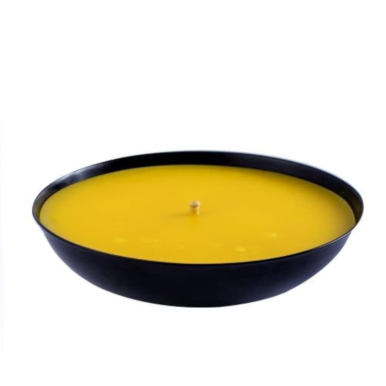 شمعة سيترونيلا معطرة برائحة الليمون من كاندل كونكشن مع وعاء معدني أسود، قطر 29 سم × ارتفاع 8 سم، أصفر - صورة 2