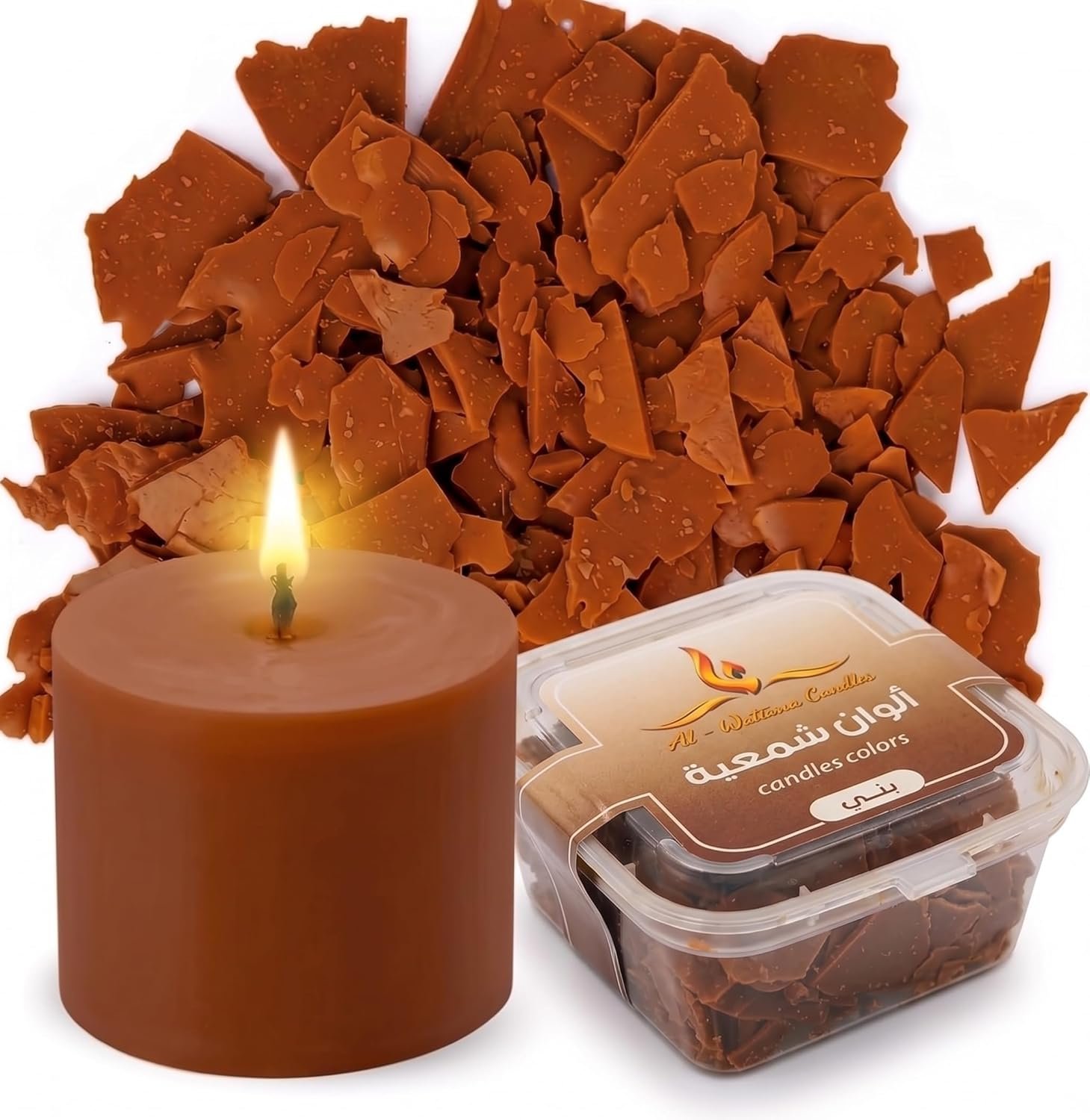 Brown Wax Dye Chips, Natural Color Concentrated Dye for Soy Paraffin Gel Wax - صورة 5
