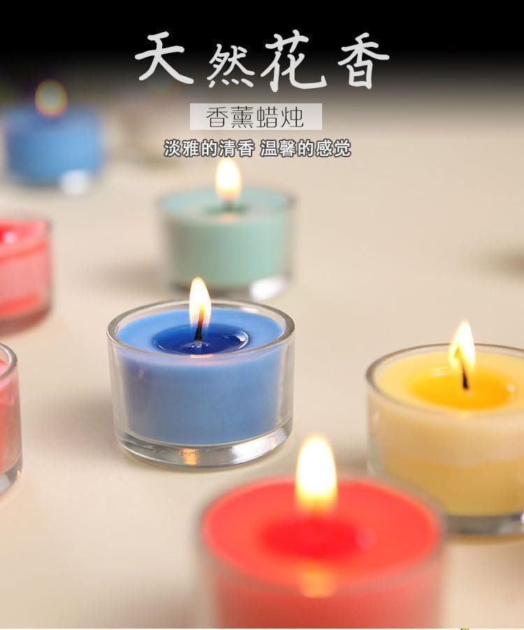 شموع معطرة لديكور المنزل من انفينيتي بلس (مجموعة من 4 قطع، التوت الأزرق) - صورة 5