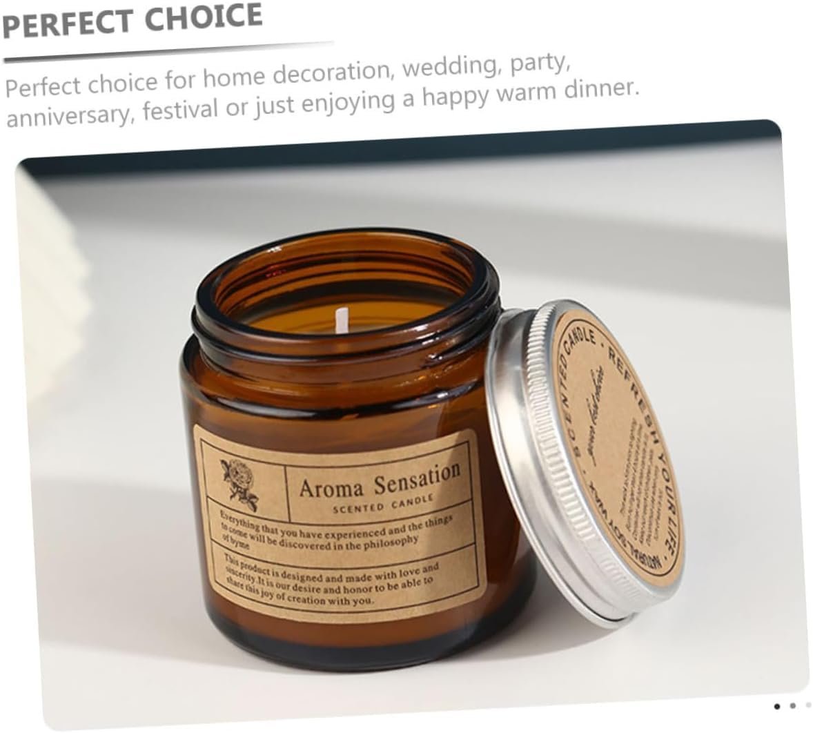 شمعة معطرة برائحة خشب الصندل والورد، شمعة علاج عطري مزخرفة بدون دخان للحفلات المنزلية والمهرجانات والأجواء الرومانسية، شمع نباتي مصنوع يدويًا، ضوء شاي صغير - صورة 3