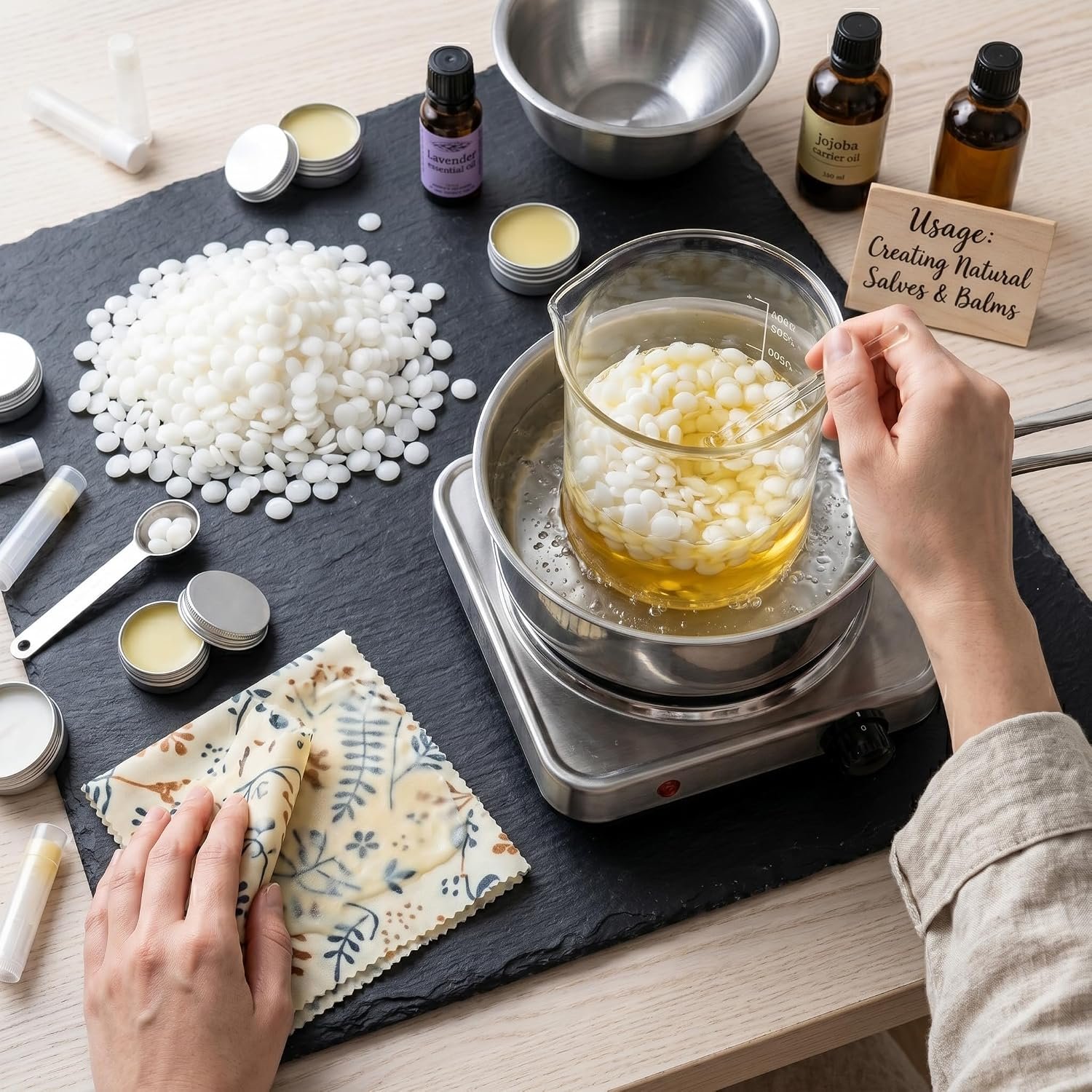 شمع عسل طبيعي حبيبات بيضاء للنحل – خام نقي لصناعة الشموع والصابون ومستحضرات التجميل – Beeswax Pellets عالي الجودة – متوفر نصف كيلو / 1 كيلو / 1.5 كيلو (500 جرام) - صورة 2