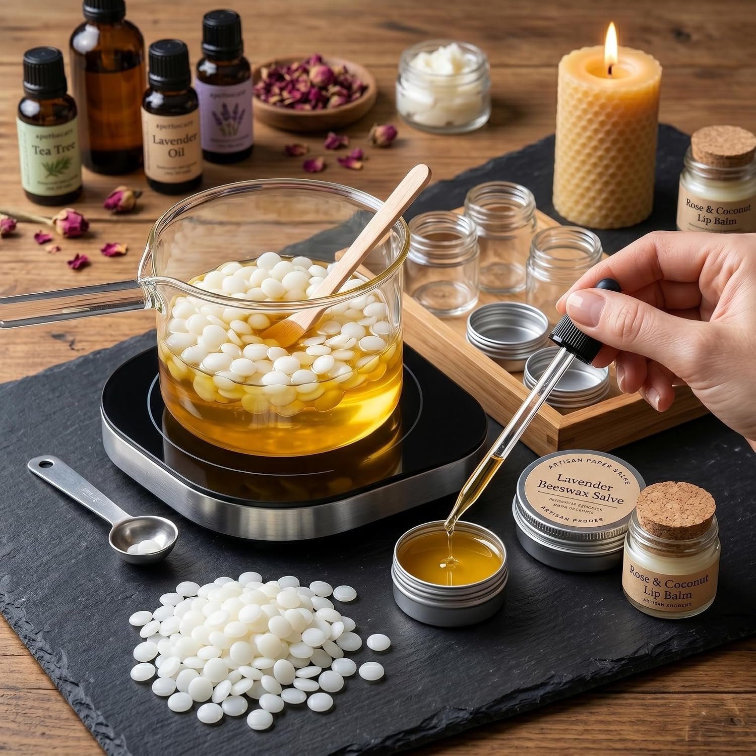 شمع عسل طبيعي حبيبات بيضاء للنحل – خام نقي لصناعة الشموع والصابون ومستحضرات التجميل – Beeswax Pellets عالي الجودة – متوفر نصف كيلو / 1 كيلو / 1.5 كيلو (500 جرام) - صورة 4