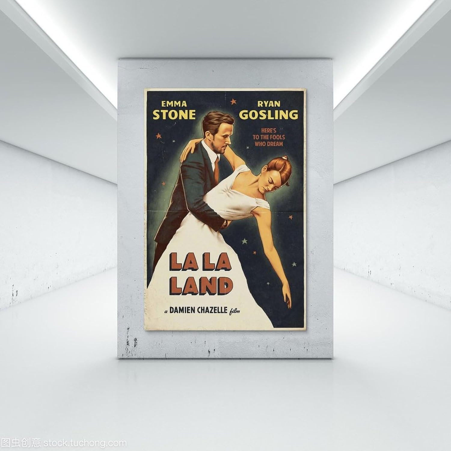 بوستر بتصميم الفيلم الموسيقي لا لا لاند لتزيين غرفة النوم من القماش (30 سم × 45 سم) - صورة 7