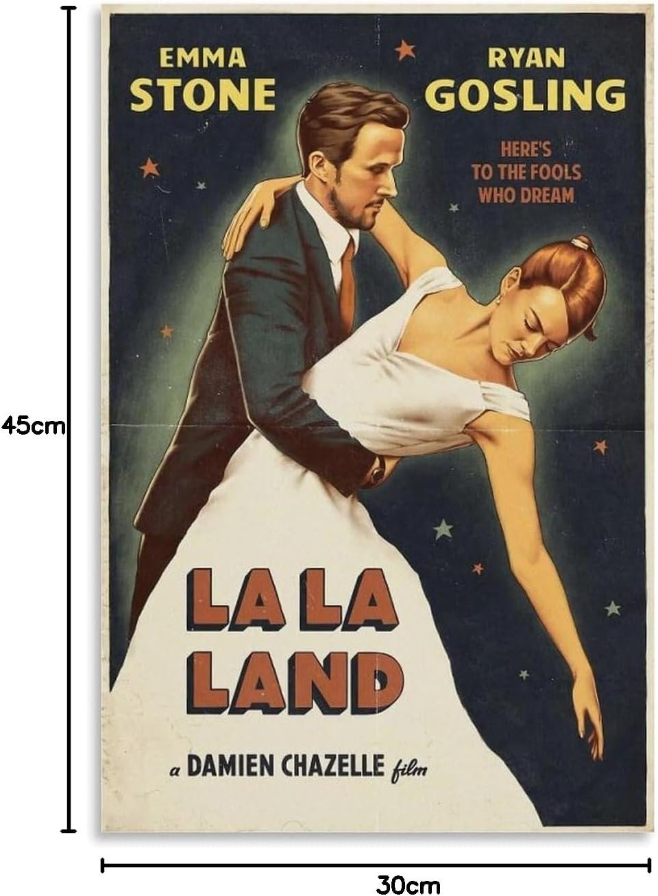 بوستر بتصميم الفيلم الموسيقي لا لا لاند لتزيين غرفة النوم من القماش (30 سم × 45 سم) - صورة 8